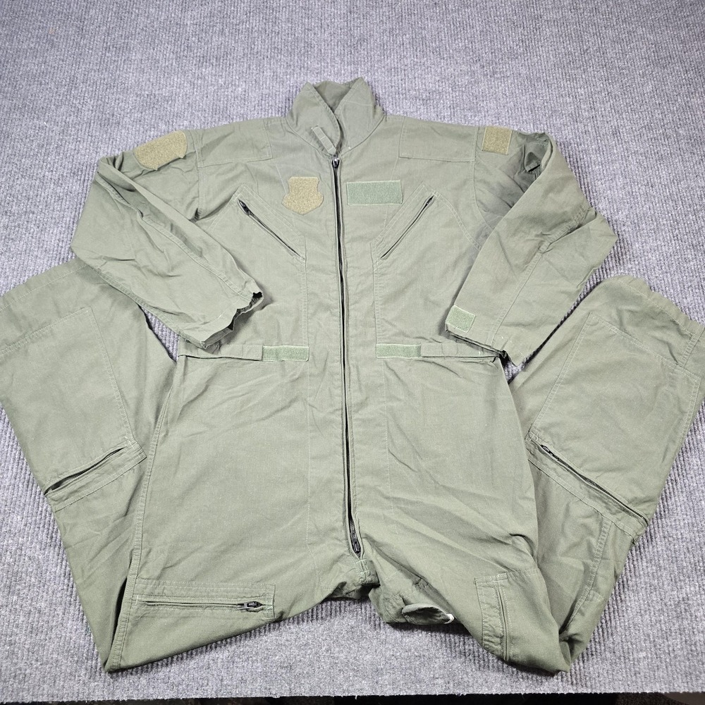 Barrier Wear CWU-27P Coveralls Mens 46L Green Aramid Fire Resistant Military